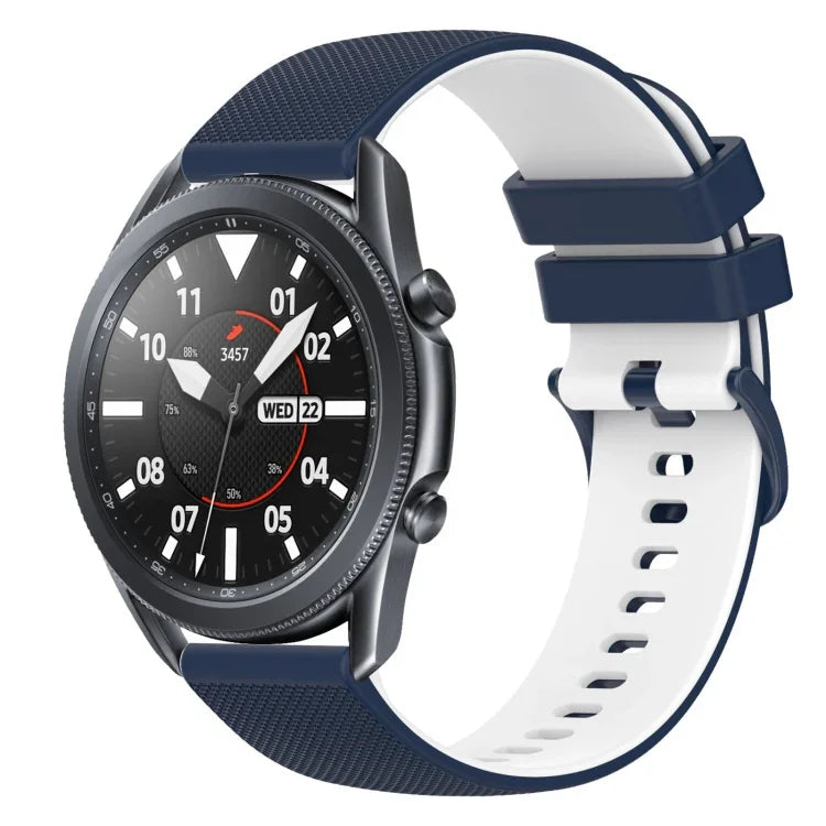 22mm Checkered Two-Color Silicone Watch Band, For Samsung Galaxy Watch3 45mm, For Samsung Galaxy Watch 46mm, For Samsung Gear S3 Classic, For Samsung Gear S3 Frontier