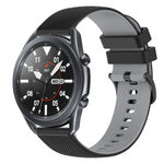 22mm Checkered Two-Color Silicone Watch Band, For Samsung Galaxy Watch3 45mm, For Samsung Galaxy Watch 46mm, For Samsung Gear S3 Classic, For Samsung Gear S3 Frontier