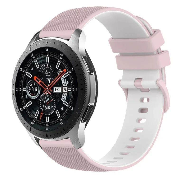 22mm Checkered Two-Color Silicone Watch Band, For Samsung Galaxy Watch3 45mm, For Samsung Galaxy Watch 46mm, For Samsung Gear S3 Classic, For Samsung Gear S3 Frontier