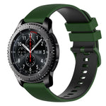 22mm Checkered Two-Color Silicone Watch Band, For Samsung Galaxy Watch3 45mm, For Samsung Galaxy Watch 46mm, For Samsung Gear S3 Classic, For Samsung Gear S3 Frontier