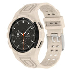 Armor Integrated TPU Double-Pin Buckle Smart Watch Band, For Samsung Galaxy Watch4 40mm, For Samsung Galaxy Watch4 Classic 46mm