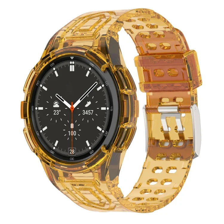 Armor Integrated TPU Double-Pin Buckle Smart Watch Band, For Samsung Galaxy Watch4 40mm, For Samsung Galaxy Watch4 Classic 46mm