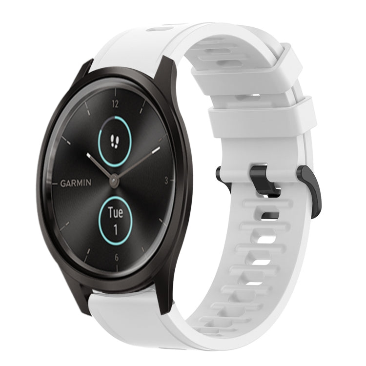 20mm Solid Color Soft Silicone Watch Band, For Garmin Garminmove Style, For Garmin Forerunner 645 Music