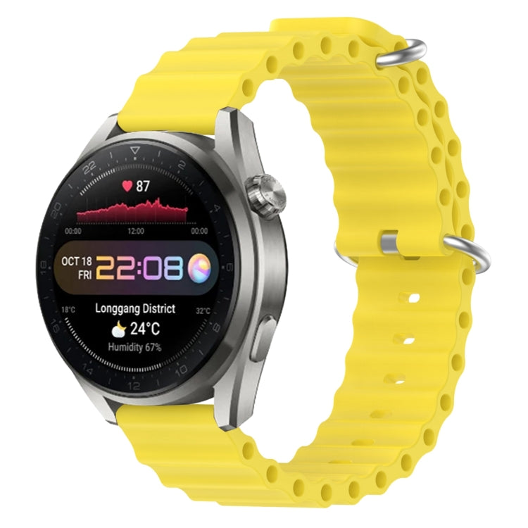 22mm Ocean Style Silicone Solid Color Watch Band, For Huawei Watch 3 Pro New