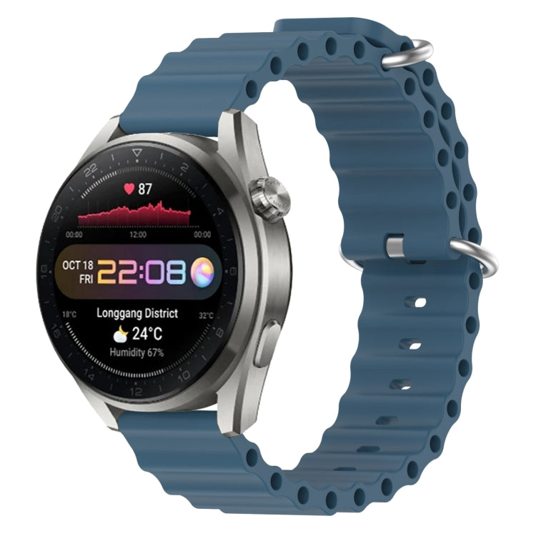 22mm Ocean Style Silicone Solid Color Watch Band, For Huawei Watch 3 Pro New