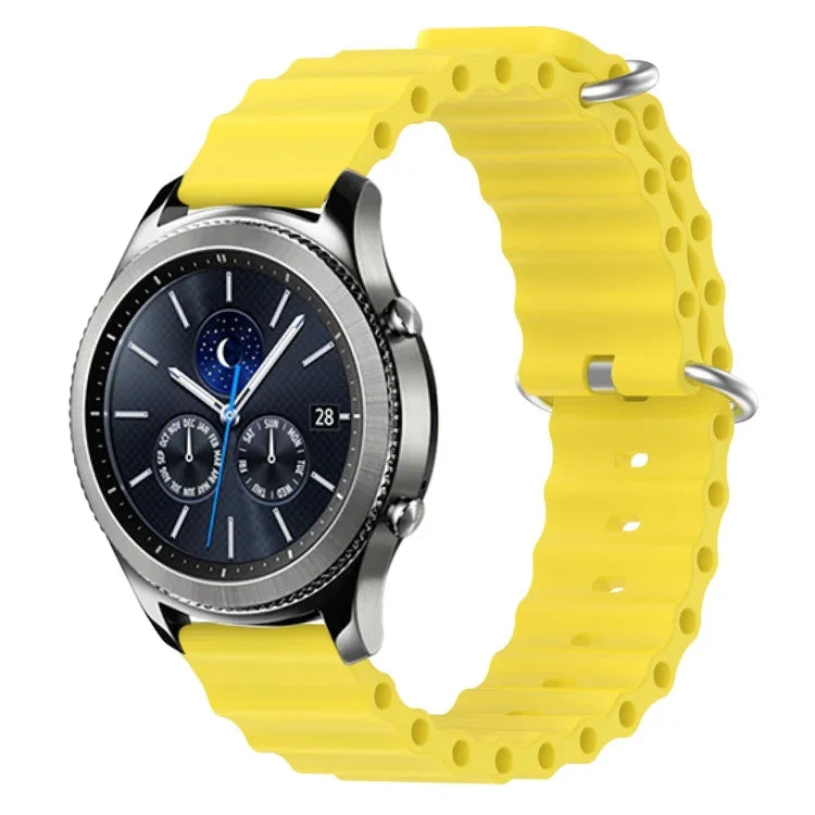 22mm Ocean Style Silicone Solid Color Watch Band, For Samsung Galaxy Watch3 45mm, For Samsung Galaxy Watch 46mm, For Samsung Gear S3 Classic, For Samsung Gear S3 Frontier