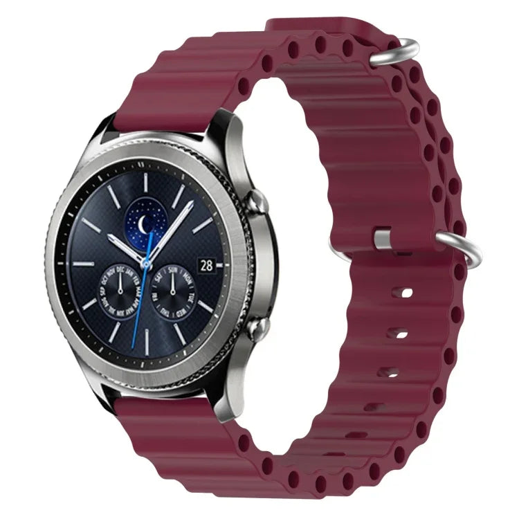 22mm Ocean Style Silicone Solid Color Watch Band, For Samsung Galaxy Watch3 45mm, For Samsung Galaxy Watch 46mm, For Samsung Gear S3 Classic, For Samsung Gear S3 Frontier