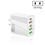 65W Dual PD Type-C + 3 x USB Multi Port Charger for Phone and Tablet PC, US Plug, US Plug