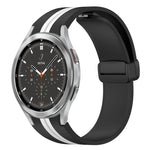 Folding Magnetic Clasp Silicone Watch Band, For Samsung Galaxy Watch 4 Classic 46mm, For Samsung Galaxy Watch 4 Classic 42mm