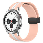 Folding Magnetic Clasp Silicone Watch Band, For Samsung Galaxy Watch 4 Classic 46mm, For Samsung Galaxy Watch 4 Classic 42mm