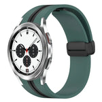 Folding Magnetic Clasp Silicone Watch Band, For Samsung Galaxy Watch 4 Classic 46mm, For Samsung Galaxy Watch 4 Classic 42mm