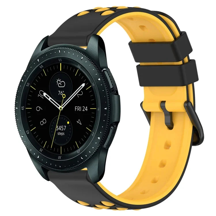 20mm Two-Color Porous Silicone Watch Band, For Samsung Galaxy Watch Active2 44mm, For Samsung Galaxy Watch 42mm