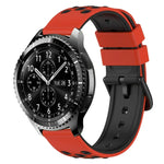 22mm Two-Color Porous Silicone Watch Band, For Samsung Galaxy Watch3 45mm, For Samsung Galaxy Watch 46mm, For Samsung Gear S3 Classic, For Samsung Gear S3 Frontier
