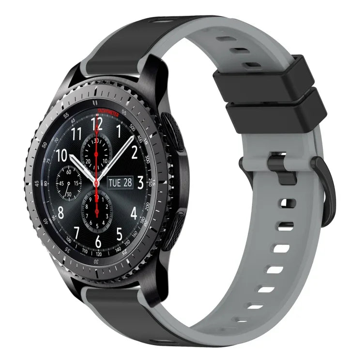 22mm Two-Color Silicone Watch Band, For Samsung Galaxy Watch3 45mm, For Samsung Galaxy Watch 46mm, For Samsung Gear S3 Classic, For Samsung Gear S3 Frontier