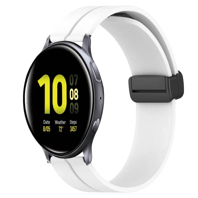 20mm Solid Color Magnetic Clasp Silicone Watch Band, For Samsung Galaxy Watch Active2 44mm, For Samsung Galaxy Watch 42mm