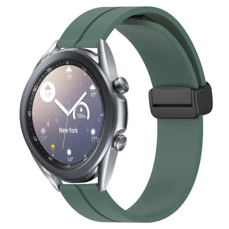 22mm Solid Color Magnetic Clasp Silicone Watch Band, For Samsung Galaxy Watch3 45mm, For Samsung Galaxy Watch 46mm, For Samsung Gear S3 Classic, For Samsung Gear S3 Frontier