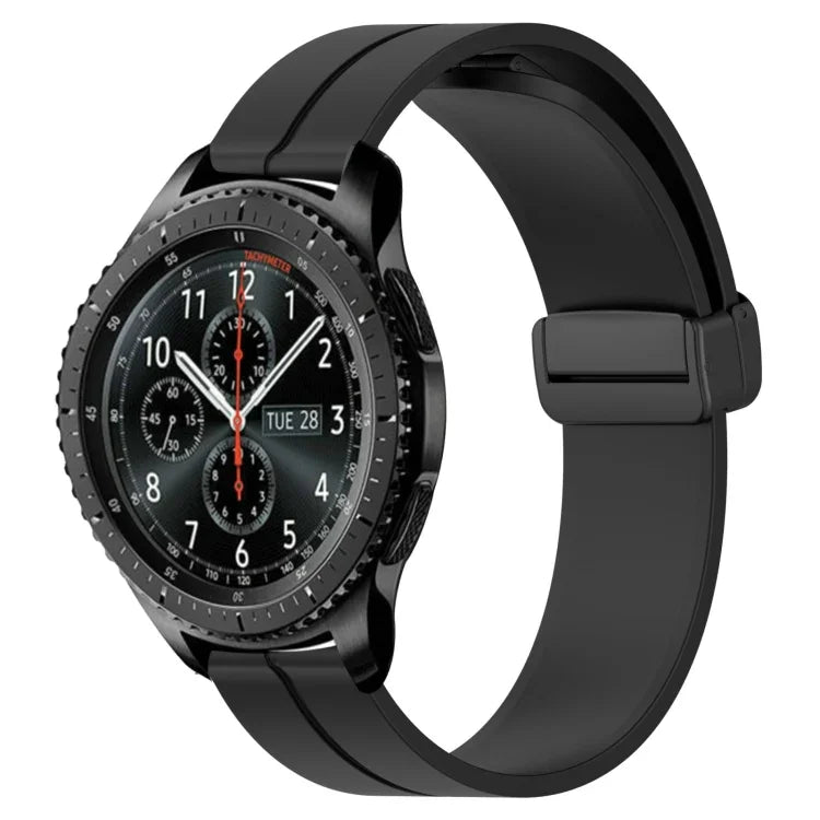 22mm Solid Color Magnetic Clasp Silicone Watch Band, For Samsung Galaxy Watch3 45mm, For Samsung Galaxy Watch 46mm, For Samsung Gear S3 Classic, For Samsung Gear S3 Frontier