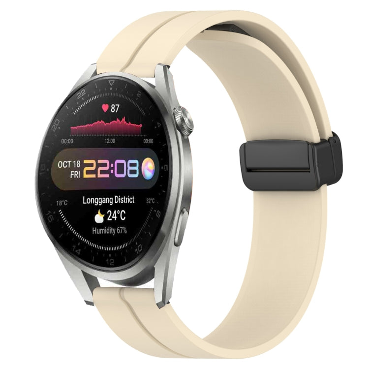 22mm Solid Color Magnetic Clasp Silicone Watch Band, For Huawei Watch 3 Pro New