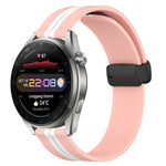 22mm Folding Magnetic Clasp Silicone Watch Band, For Huawei Watch 3 Pro New