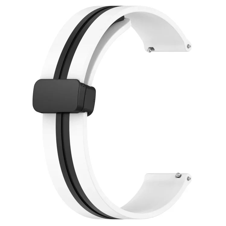 22mm Folding Magnetic Clasp Silicone Watch Band, For Samsung Galaxy Watch3 45mm, For Samsung Galaxy Watch 46mm, For Samsung Gear S3 Classic, For Samsung Gear S3 Frontier
