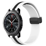 22mm Folding Magnetic Clasp Silicone Watch Band, For Samsung Galaxy Watch3 45mm, For Samsung Galaxy Watch 46mm, For Samsung Gear S3 Classic, For Samsung Gear S3 Frontier