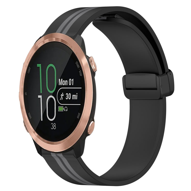 20mm Folding Magnetic Clasp Silicone Watch Band, For Garmin Garminmove Style, For Garmin Forerunner 645 Music, For Garmin Forerunner Sq2, For Garmin Forerunner Sq2 Music