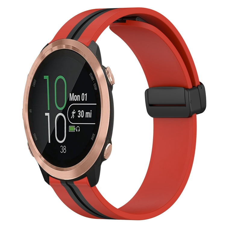 20mm Folding Magnetic Clasp Silicone Watch Band, For Garmin Garminmove Style, For Garmin Forerunner 645 Music, For Garmin Forerunner Sq2, For Garmin Forerunner Sq2 Music