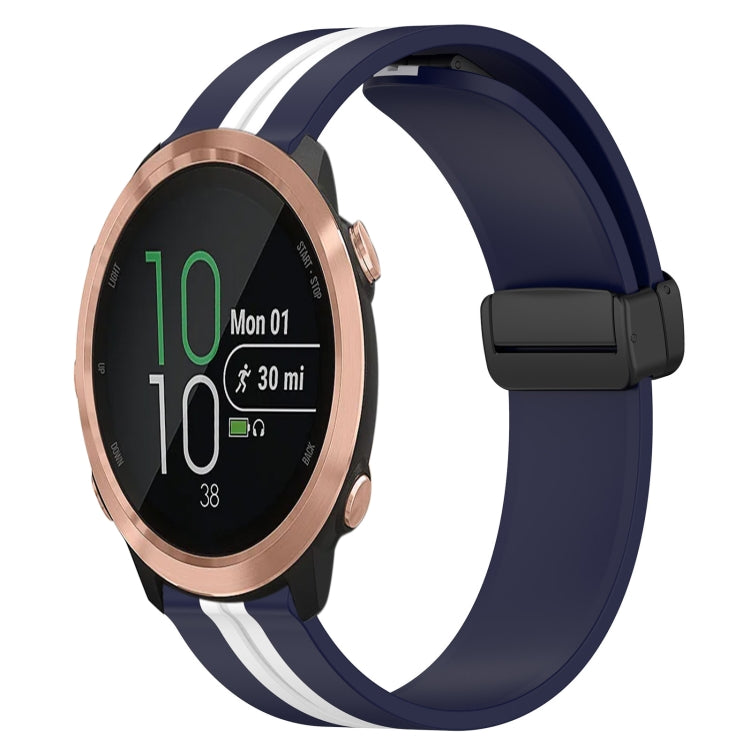 20mm Folding Magnetic Clasp Silicone Watch Band, For Garmin Garminmove Style, For Garmin Forerunner 645 Music, For Garmin Forerunner Sq2, For Garmin Forerunner Sq2 Music