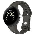 Water Drop Slimming Butterfly Button Solid Silicone Band, For Google Pixel Watch 4 / 3 / 2 / 1 41mm