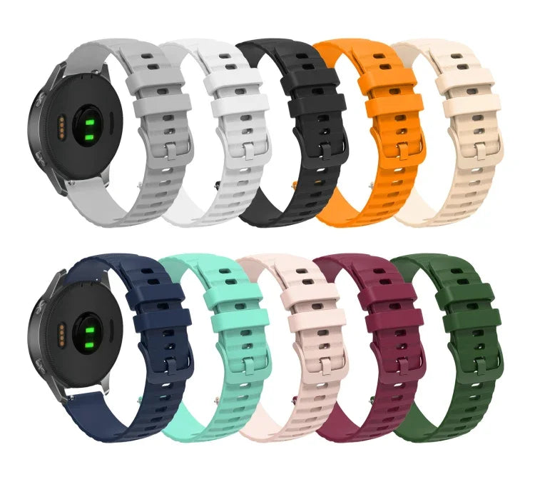 20mm Wavy Dot Pattern Solid Color Silicone Watch Band, For Samsung  Galaxy Watch 4 Classic 42mm, For Samsung  Galaxy Watch 4 Classic 46mm, For Samsung Galaxy Watch Active 2 40mm, For Samsung Galaxy Watch Active 2 44mm