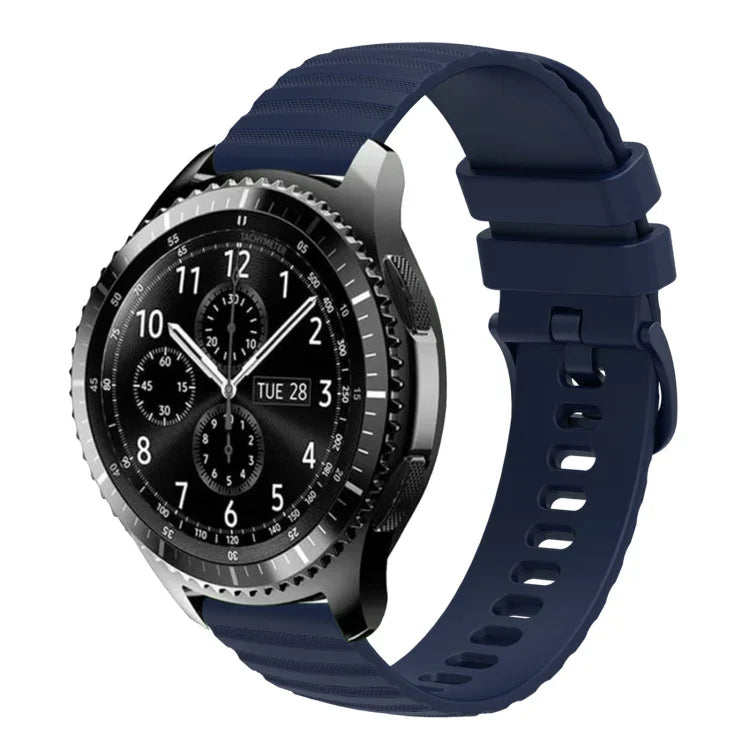 22mm Wavy Dot Pattern Solid Color Silicone Watch Band, For Samsung Galaxy Watch3 45mm, For Samsung Galaxy Watch 46mm, For Samsung Gear S3 Classic, For Samsung Gear S3 Frontier