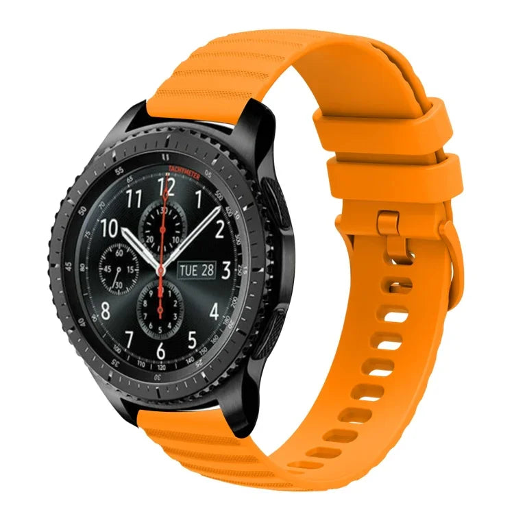 22mm Wavy Dot Pattern Solid Color Silicone Watch Band, For Samsung Galaxy Watch3 45mm, For Samsung Galaxy Watch 46mm, For Samsung Gear S3 Classic, For Samsung Gear S3 Frontier