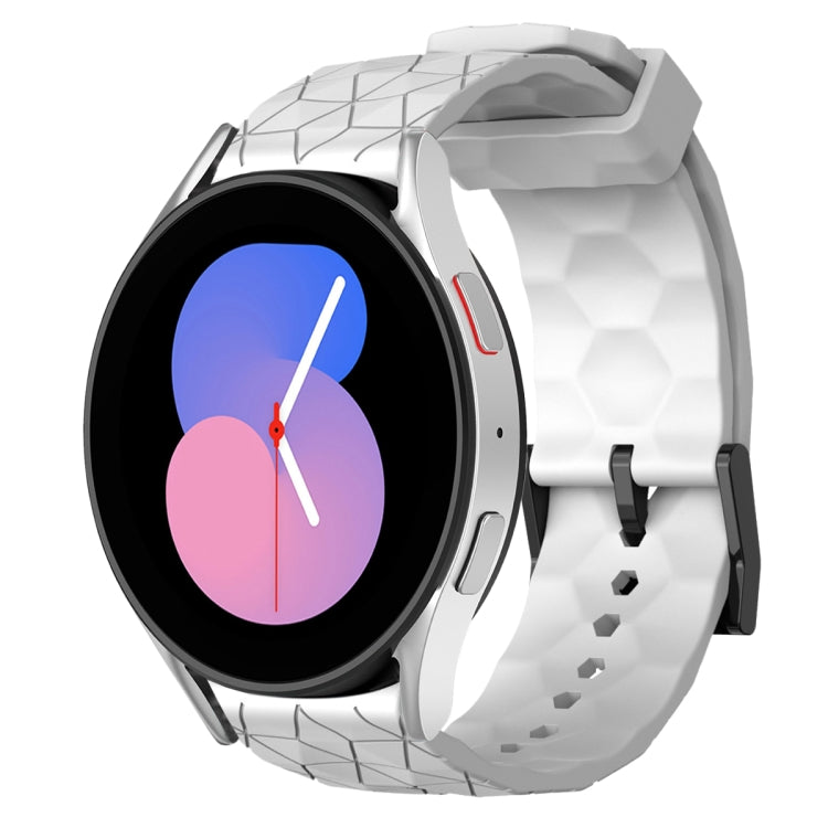 20mm Football Pattern Solid Color Silicone Watch Band, For Samsung Galaxy Watch 5 44mm, For Samsung Galaxy Watch 5 40mm, For Samsung Galaxy Watch 5 Pro 45mm, For Samsung Galaxy Watch 4 44mm