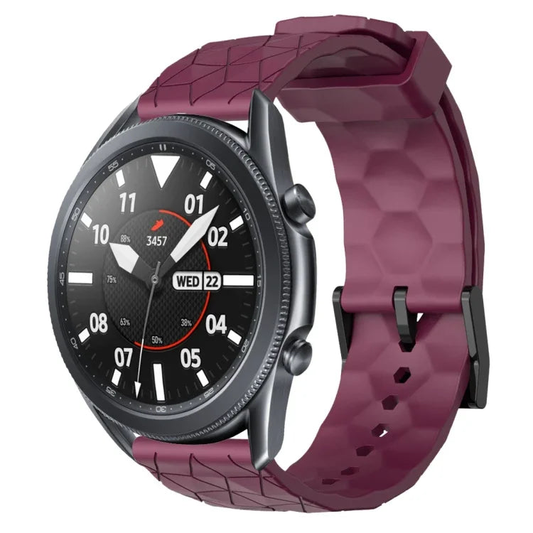 22mm Football Pattern Solid Color Silicone Watch Band, For Samsung Galaxy Watch3 45mm, For Samsung Galaxy Watch 46mm, For Samsung Gear S3 Classic, For Samsung Gear S3 Frontier