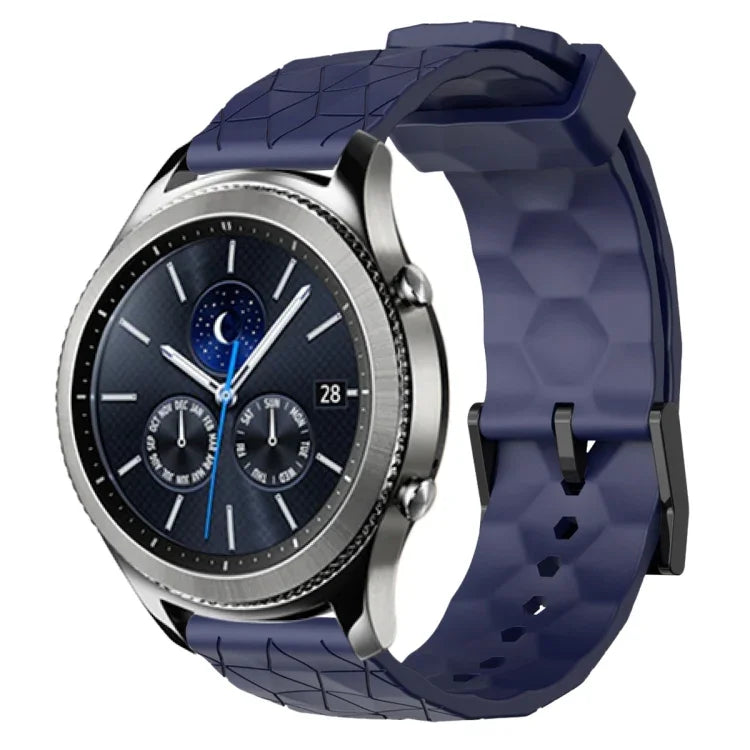 22mm Football Pattern Solid Color Silicone Watch Band, For Samsung Galaxy Watch3 45mm, For Samsung Galaxy Watch 46mm, For Samsung Gear S3 Classic, For Samsung Gear S3 Frontier