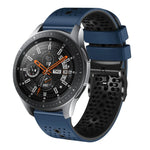 22mm Perforated Two-Color Silicone Watch Band, For Samsung Galaxy Watch3 45mm, For Samsung Galaxy Watch 46mm, For Samsung Gear S3 Classic, For Samsung Gear S3 Frontier