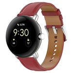 Leather Embossed Sewing Watch Band, For Google Pixel Watch 4 / 3 / 2 / 1 41mm