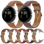 Leather Embossed Sewing Watch Band, For Google Pixel Watch 4 / 3 / 2 / 1 41mm