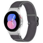 Nylon Stretch Black Buckle Watch Band, For Samsung Galaxy Watch 5 Pro 45mm, For Samsung Galaxy Watch 5 44mm, For Samsung Galaxy Watch 5 40mm, For Samsung Galaxy Watch 4 44mm, For Samsung Galaxy Watch 4 40mm, For Samsung Galaxy Watch 4 Classic 42mm     ...