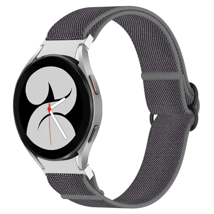 Nylon Stretch Black Buckle Watch Band, For Samsung Galaxy Watch 5 Pro 45mm, For Samsung Galaxy Watch 5 44mm, For Samsung Galaxy Watch 5 40mm, For Samsung Galaxy Watch 4 44mm, For Samsung Galaxy Watch 4 40mm, For Samsung Galaxy Watch 4 Classic 42mm     ...
