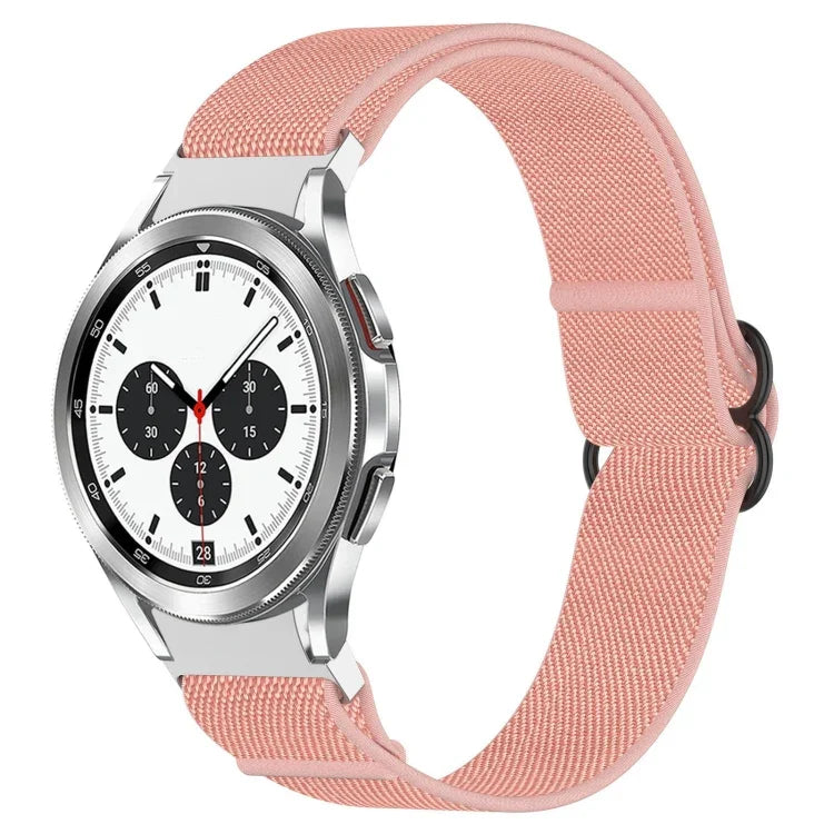 Nylon Stretch Black Buckle Watch Band, For Samsung Galaxy Watch 5 Pro 45mm, For Samsung Galaxy Watch 5 44mm, For Samsung Galaxy Watch 5 40mm, For Samsung Galaxy Watch 4 44mm, For Samsung Galaxy Watch 4 40mm, For Samsung Galaxy Watch 4 Classic 42mm     ...