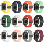 Magnetic Black Buckle Smooth Silicone Watch Band, For Apple Watch Ultra 49mm, For Apple Watch Series 8&7 45mm, For Apple Watch Series 8&7 41mm
