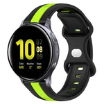 20mm Butterfly Buckle Two-Color Silicone Watch Band, For Samsung Galaxy Watch Active 2 44mm, For Samsung Galaxy Watch 42mm
