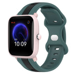 20mm Butterfly Buckle Two-Color Silicone Watch Band, For Amazfit Pop