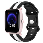 20mm Butterfly Buckle Two-Color Silicone Watch Band, For Amazfit Pop