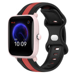 20mm Butterfly Buckle Two-Color Silicone Watch Band, For Amazfit Pop