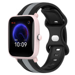 20mm Butterfly Buckle Two-Color Silicone Watch Band, For Amazfit Pop