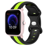 20mm Butterfly Buckle Two-Color Silicone Watch Band, For Amazfit Pop