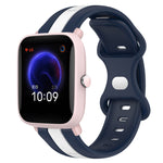 20mm Butterfly Buckle Two-Color Silicone Watch Band, For Amazfit Pop