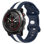 22mm Butterfly Buckle Two-Color Silicone Watch Band, For Amazfit GTR 2, For Amazfit 3, For Amazfit GTR 47mm